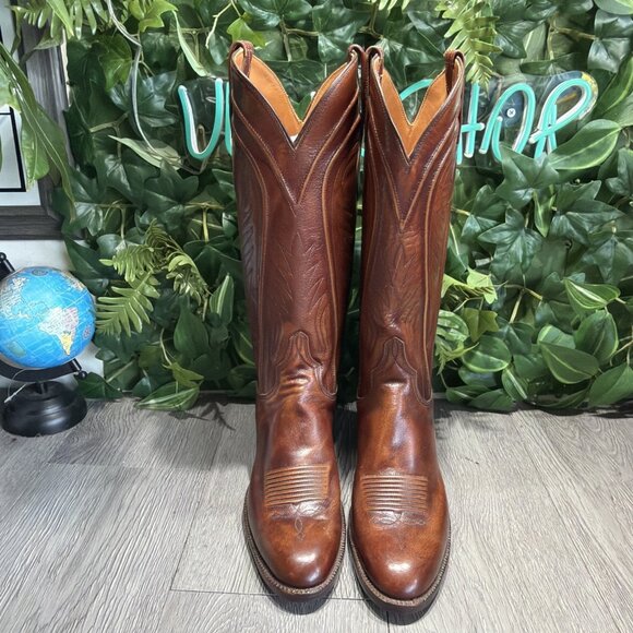 SAN ANTONIO LUCCHESE HANDMADE 7.5 AAA SEVILLE CORD BROWN MENS COWBOY BOOTS main image 6